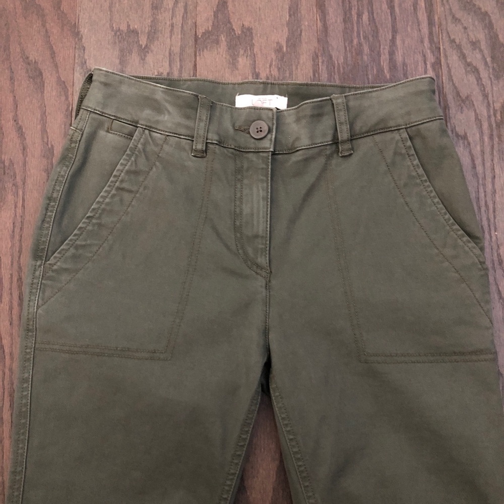 Ann Taylor LOFT Olive Green Chino Jeans - Picture 2 of 5